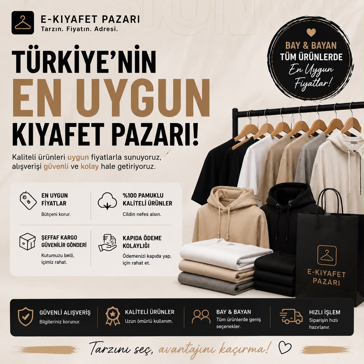E Kıyafet Pazarı koleksiyonu